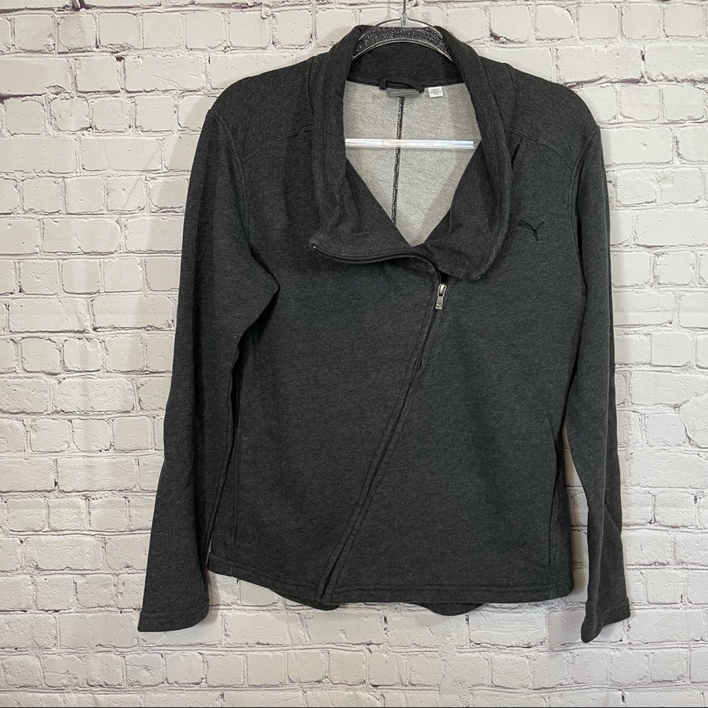 Puma Charcoal Gray Knit Jacket size Large